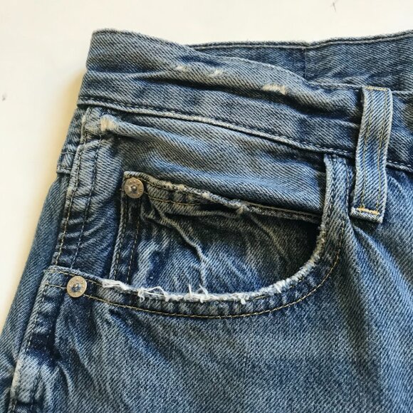 AMO Frida Flare Jeans Denim Womens 29 High Rise Wide Leg Back to Life Distressed - Picture 5 of 12